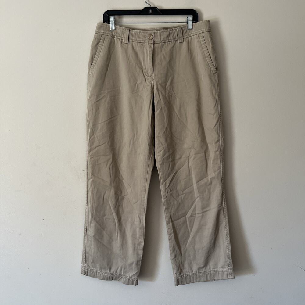 LL Bean Women’s Lined Pants Beige Tan Size 14 Regular